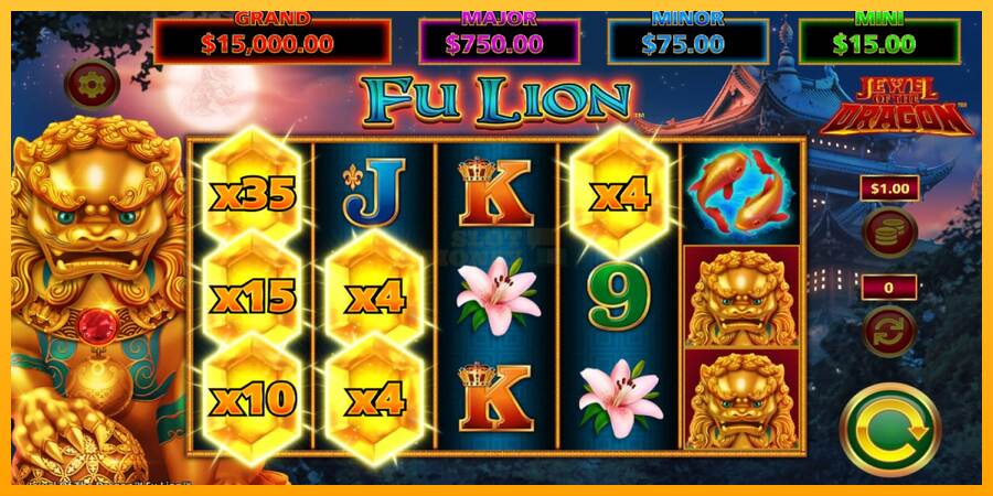 Jewel of the Dragon Fu Lion máquina de juego por dinero, imagen 2