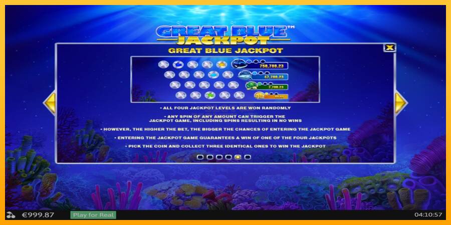 Great Blue Jackpot máquina de juego por dinero, imagen 7