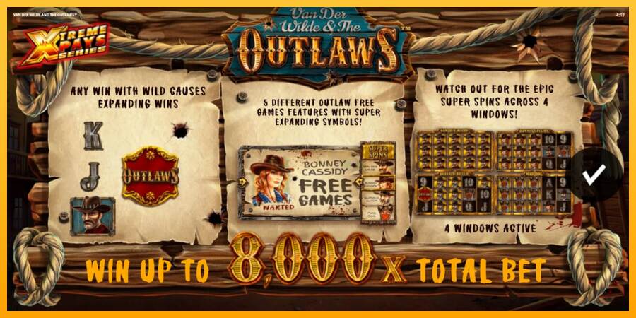 Van der Wilde and The Outlaws máquina de juego por dinero, imagen 1